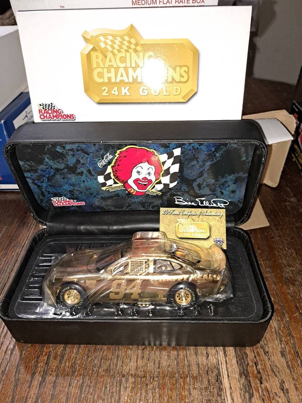Vintage 98 Racing Champion 24KT Gold Bill Elliott McDonald  Happy Meal Nascar